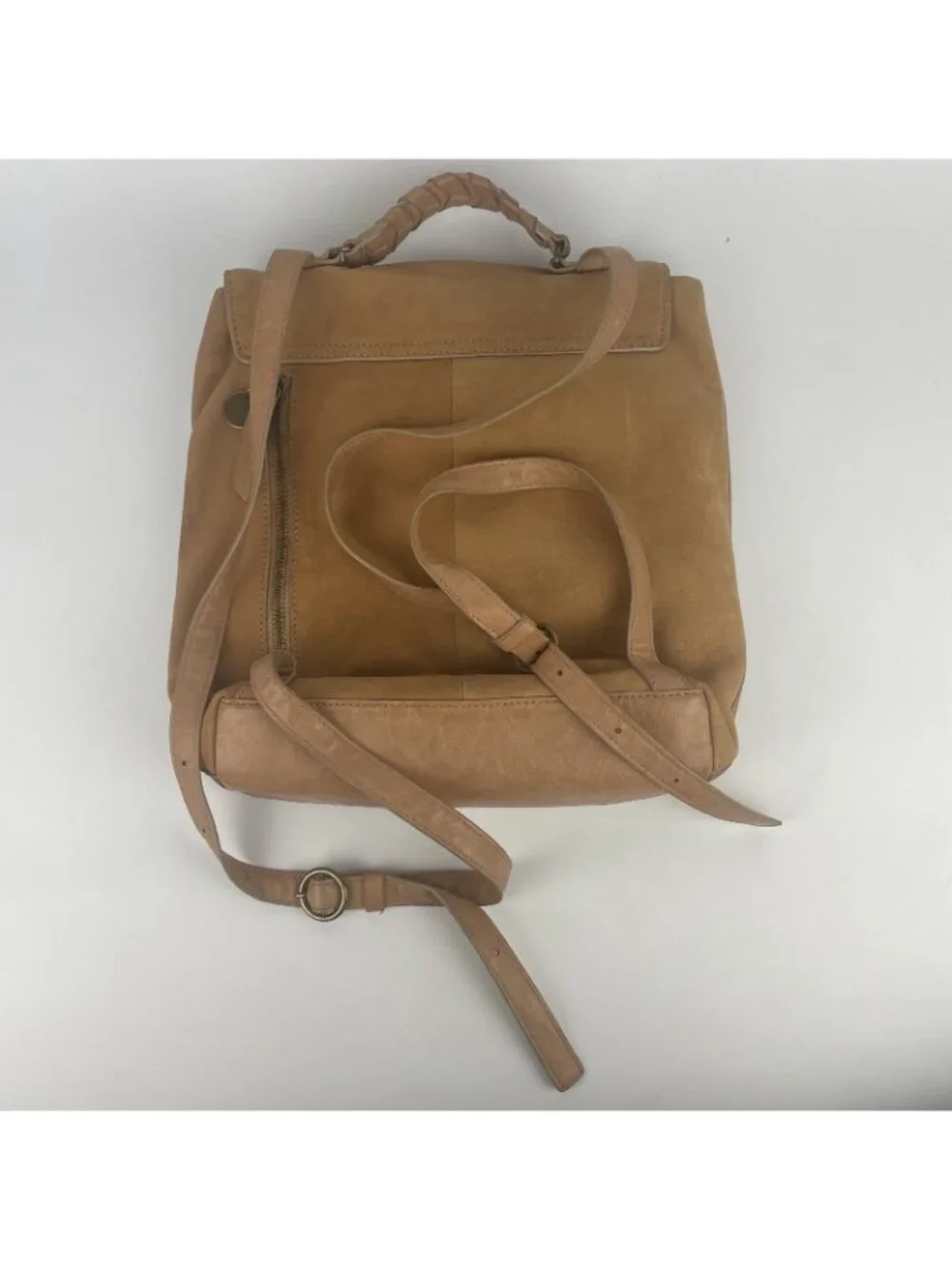 Lucky Brand Women’s Camel Brown Leather Backpack – Vintage Style